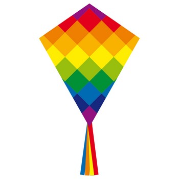 HQ Rainbow Patchwork Diamond Kite 70cm