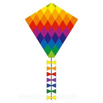 HQ Rainbow Patchwork Diamond Kite 50cm